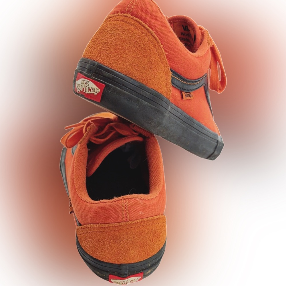 Vans Men's Pro Cush Vibrant Orange and Black Sneakers Sz 8.5 - Picture 3 of 6